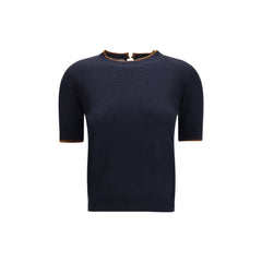 Max Mara Blue Silk T-Shirt
