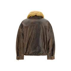R13 Brown Lamb Ovis Aries Aries Leather Jacket