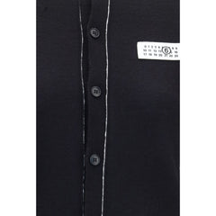 MM6 Black Wool Oves Aries Cardigan