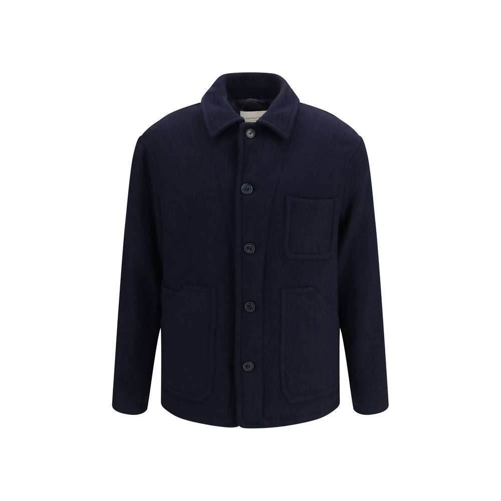 Brooksfield Blue Wool Oves Aries Full-Length Jacket