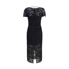 Self-Portrait Black Polyester Casual Dress