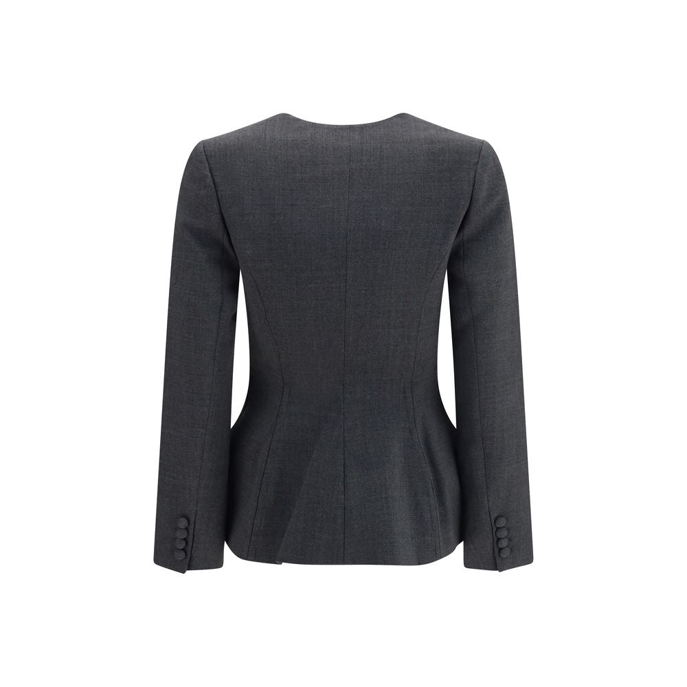 Self-Portrait Gray Polyester Full-Length Jacket