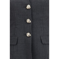 Self-Portrait Gray Polyester Full-Length Jacket