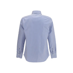 Finamore Blue Cotton Pattern Shirt