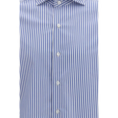 Finamore Blue Cotton Pattern Shirt