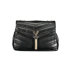 Mario Valentino Nero Polyurethane Women's Bag with Chain Shoulder Strap