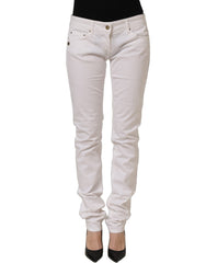Daniele Alessandrini White Cotton Stretch Skinny Denim Jeans