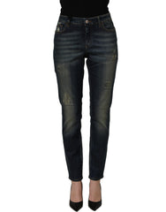 Dolce & Gabbana Blue Cotton Stretch Skinny Denim Jeans