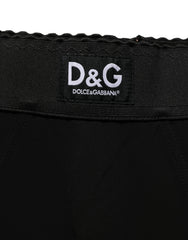 Dolce & Gabbana Black Viscose High Waist Capri Trouser Pants