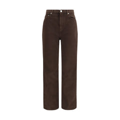 Loulou De Saison Brown Cotton Straight-Leg Jeans