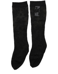 Dolce & Gabbana Black Floral Lace Nylon Stretch Stockings Socks