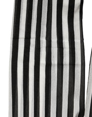Dolce & Gabbana Black White Stripes Tights Stocking Pantyhose Socks