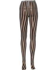 Dolce & Gabbana Black White Stripes Tights Stocking Pantyhose Socks