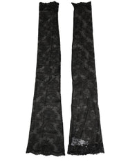Dolce & Gabbana Black Floral Lace Nylon Stretch Knee High Socks
