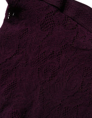 Dries Van Noten Violet Floral Fishnet Tights Stockings Pantyhose Socks