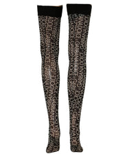 Dolce & Gabbana Black Sheer Logo Monogram High Stockings Socks