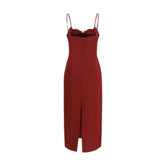 Magda Butrym Bordeaux Cotton Cocktail Dress