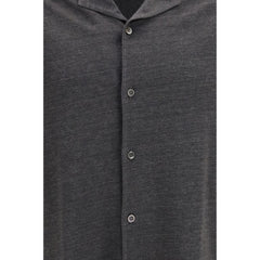 Brunello Cucinelli Gray Linen Shortsleeve Shirt