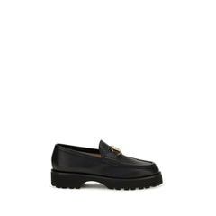 Valentino Garavani Black Goatskin Platform Loafers