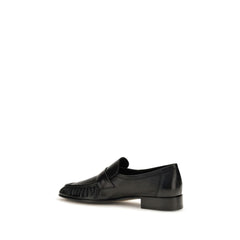 The Row Black Calf Leather Bos Taurus Slip-On Loafers