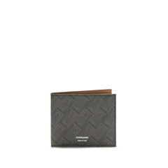 Ferragamo Gray Calf Leather Bos Taurus Wallet