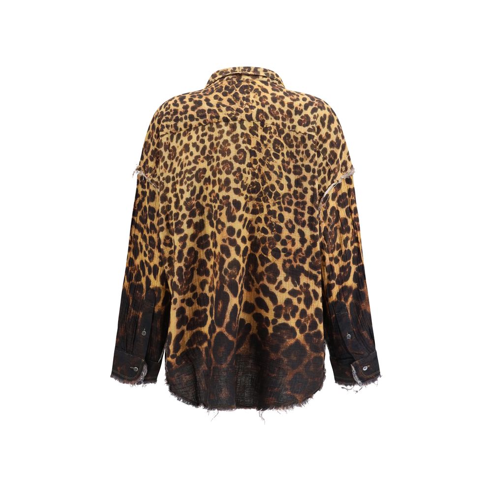 R13 Brown Denim Shirt