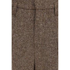 Brunello Cucinelli Brown Wool Oves Aries Casual Pants