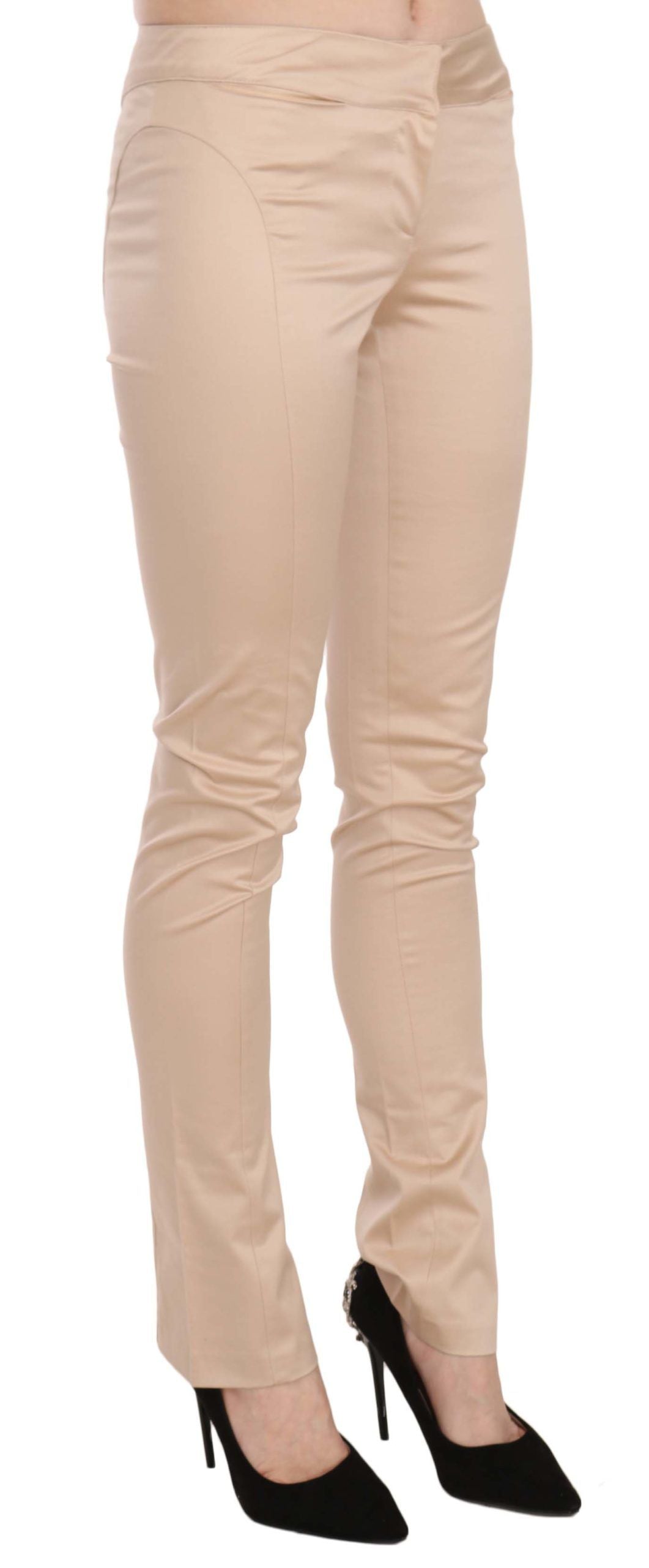 Just Cavalli Crèmefarbene Low Waist Skinny Business-Hose