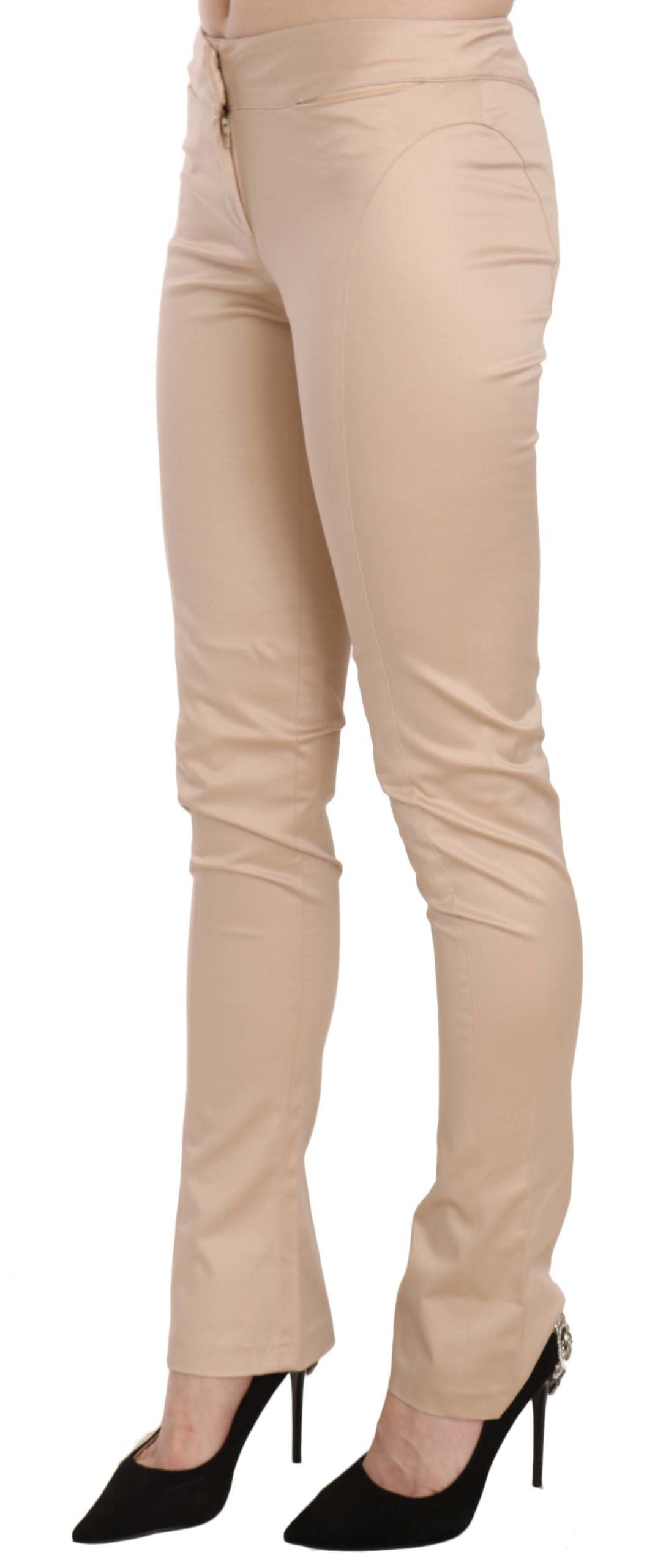 Just Cavalli Crèmefarbene Low Waist Skinny Business-Hose