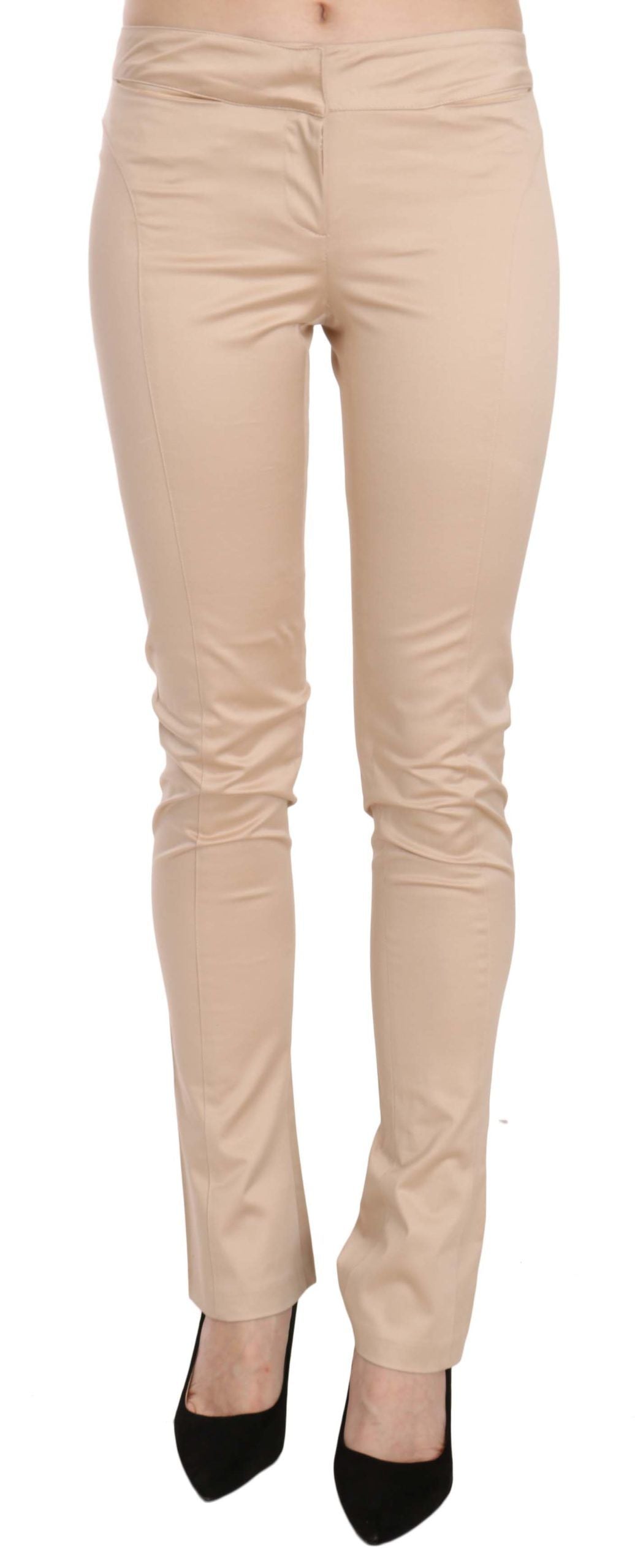 Just Cavalli Crèmefarbene Low Waist Skinny Business-Hose