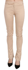 Just Cavalli Crèmefarbene Low Waist Skinny Business-Hose