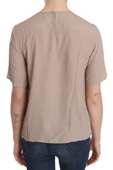 Dolce & Gabbana Beige Rundhals-Kurzarmbluse