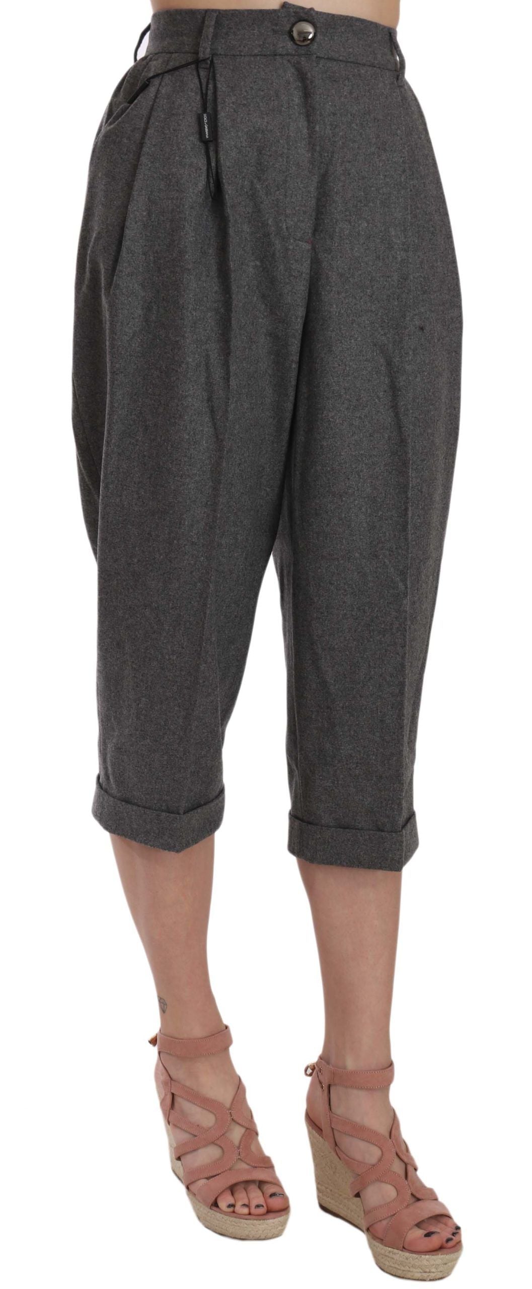 Dolce & Gabbana Cropped Hose aus Wolle mit Bundfalten