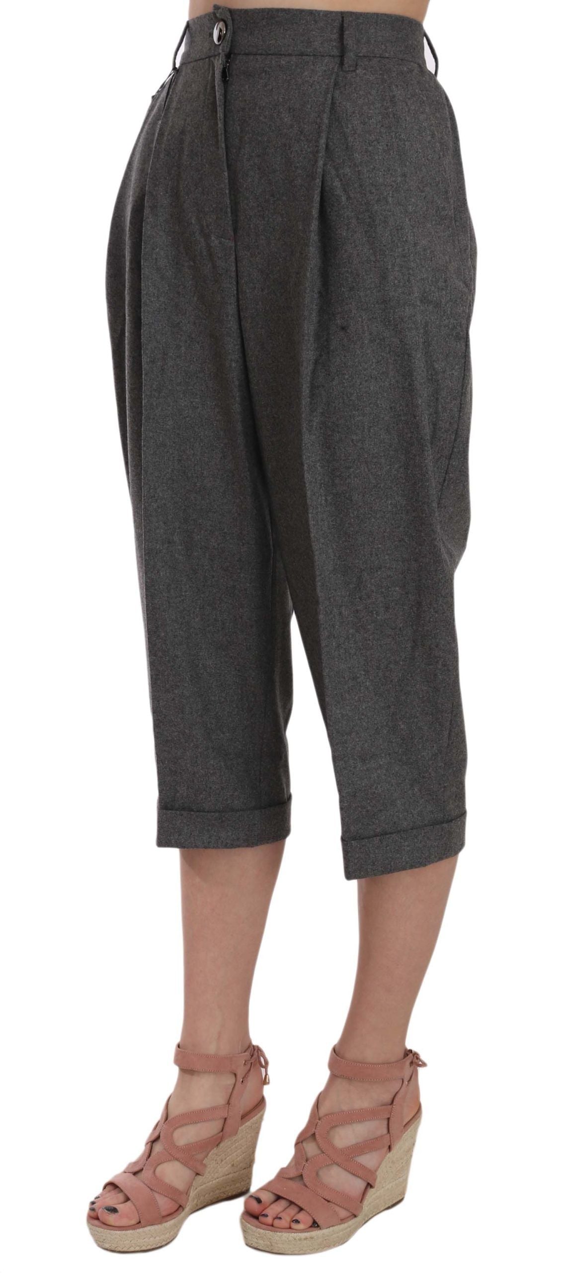Dolce & Gabbana Cropped Hose aus Wolle mit Bundfalten