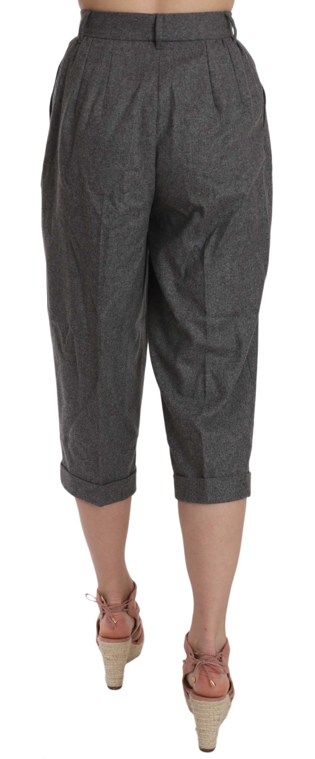 Dolce & Gabbana Cropped Hose aus Wolle mit Bundfalten