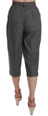Dolce & Gabbana Cropped Hose aus Wolle mit Bundfalten