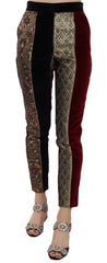 Dolce & Gabbana Multikleurige Jacquard Cropped Taps Toelopende Broek