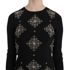 John Richmond Black Crystal Stretch Minikleid