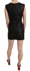 John Richmond Minikleid aus schwarzem Leder mit Nieten