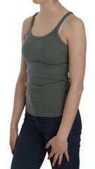 PINK MEMORIES Grünes ärmelloses Spaghettiträger Tanktop T-Shirt Bluse