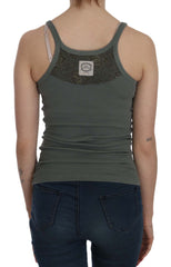 PINK MEMORIES Grünes ärmelloses Spaghettiträger Tanktop T-Shirt Bluse