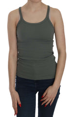 PINK MEMORIES Grünes ärmelloses Spaghettiträger Tanktop T-Shirt Bluse