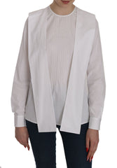 Dsquared² Witte ronde hals katoenen blouse met lange mouwen