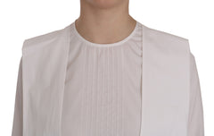 Dsquared² Witte ronde hals katoenen blouse met lange mouwen