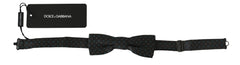 Dolce & Gabbana Men Gray Pattern Silk Adjustable Neck Papillon Bow Tie