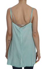 Ermanno Scervino Blauwe Mouwloze Spaghettibandjes Jurk Blouse