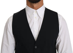 Dolce & Gabbana Blaue Weste aus Wolle Formale Gilet Weste