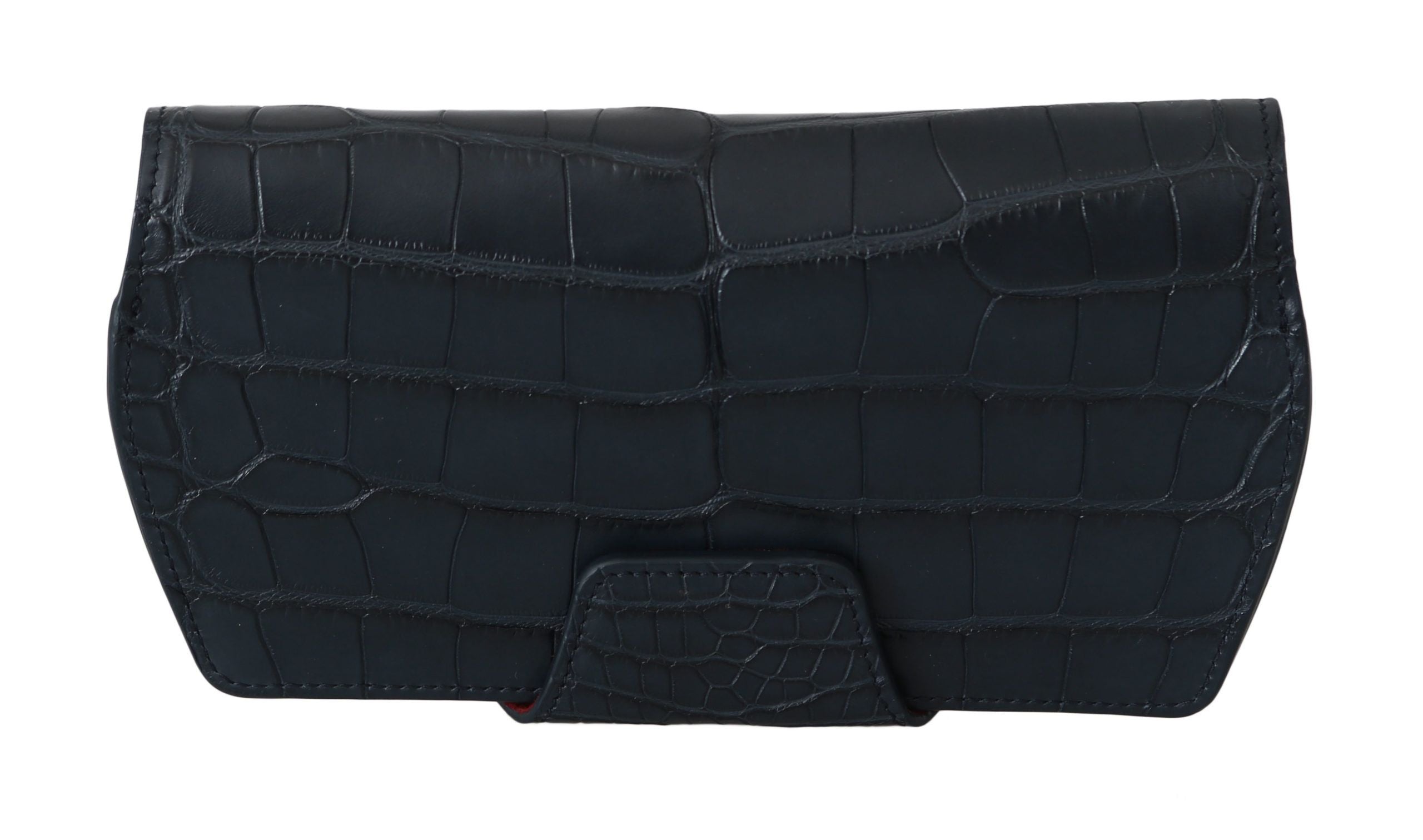 Dolce & Gabbana Brillentasche aus blauem Krokodilleder Etui Beutel