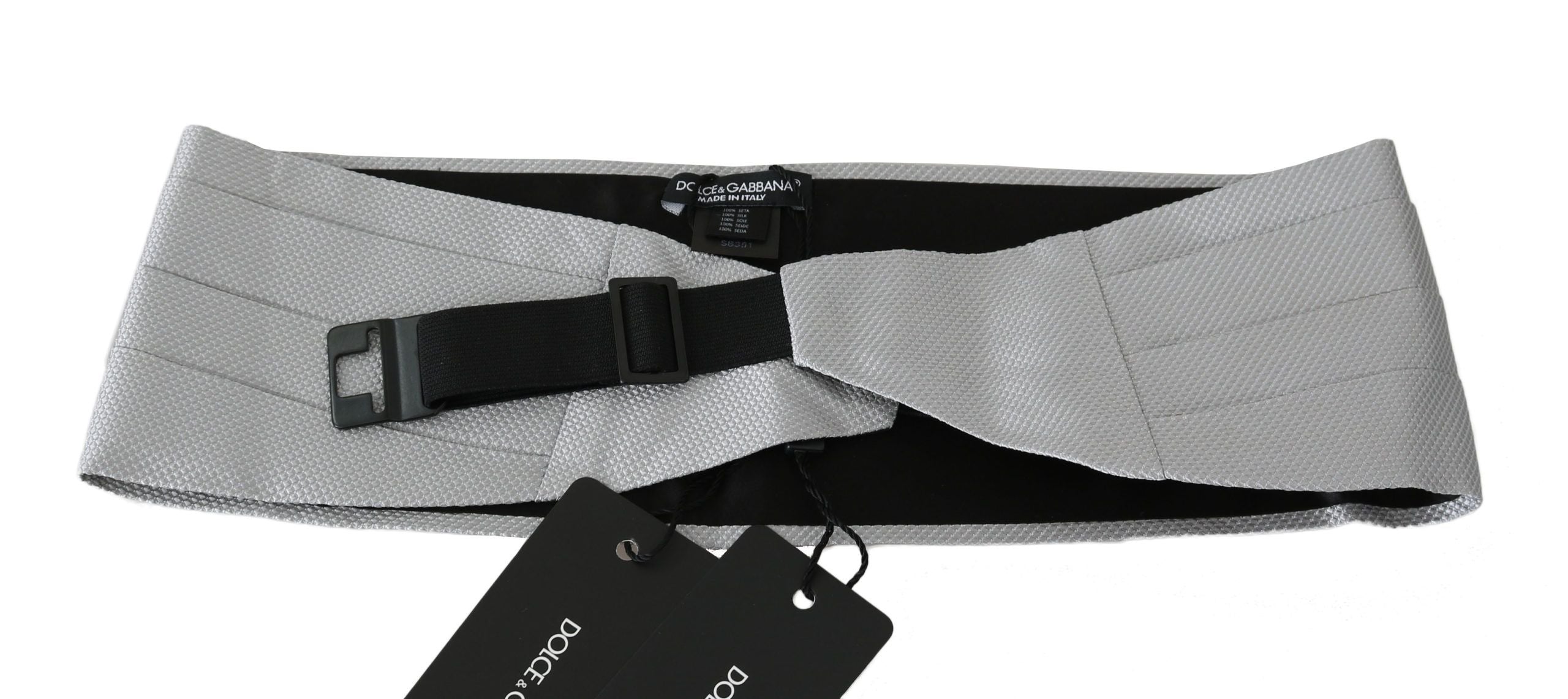 Dolce & Gabbana Grauer Herren-Taillengürtel 100% Seide Kummerbund