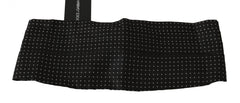 Dolce & Gabbana Schwarzer gepunkteter Taillengürtel aus Seidenkummerbund